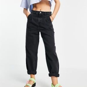 DTT don’t think twice Grace balloon leg jeans in washed black